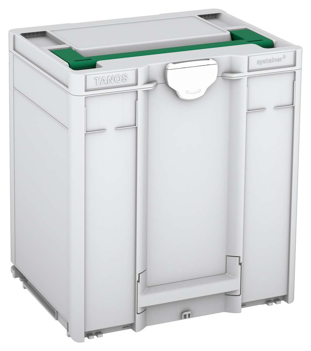 Systainer³ M 437, Light Grey with Signal Green lid handle and White catches