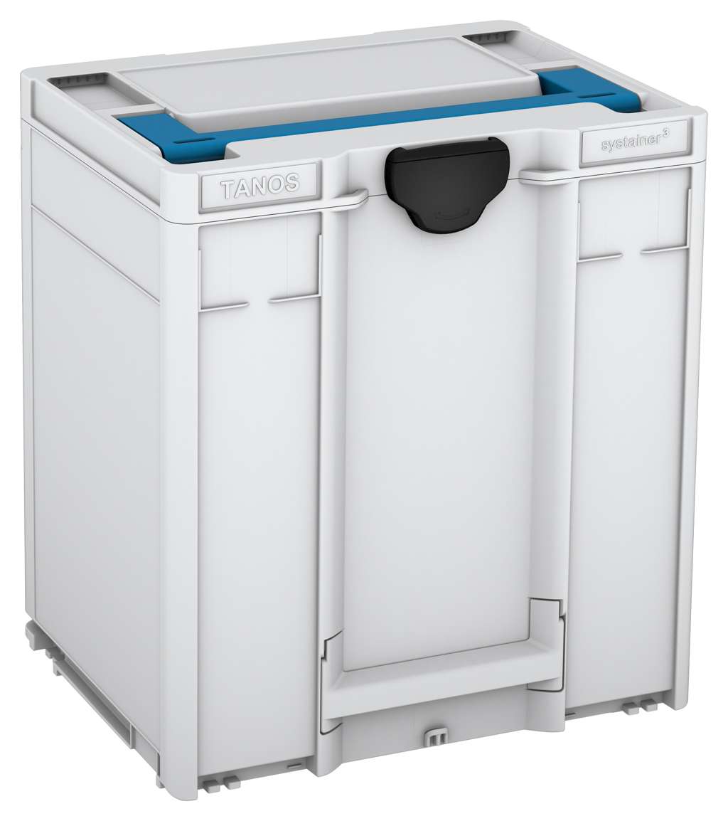 Systainer³ M 437, Light Grey with Sky Blue lid handle and Black catches
