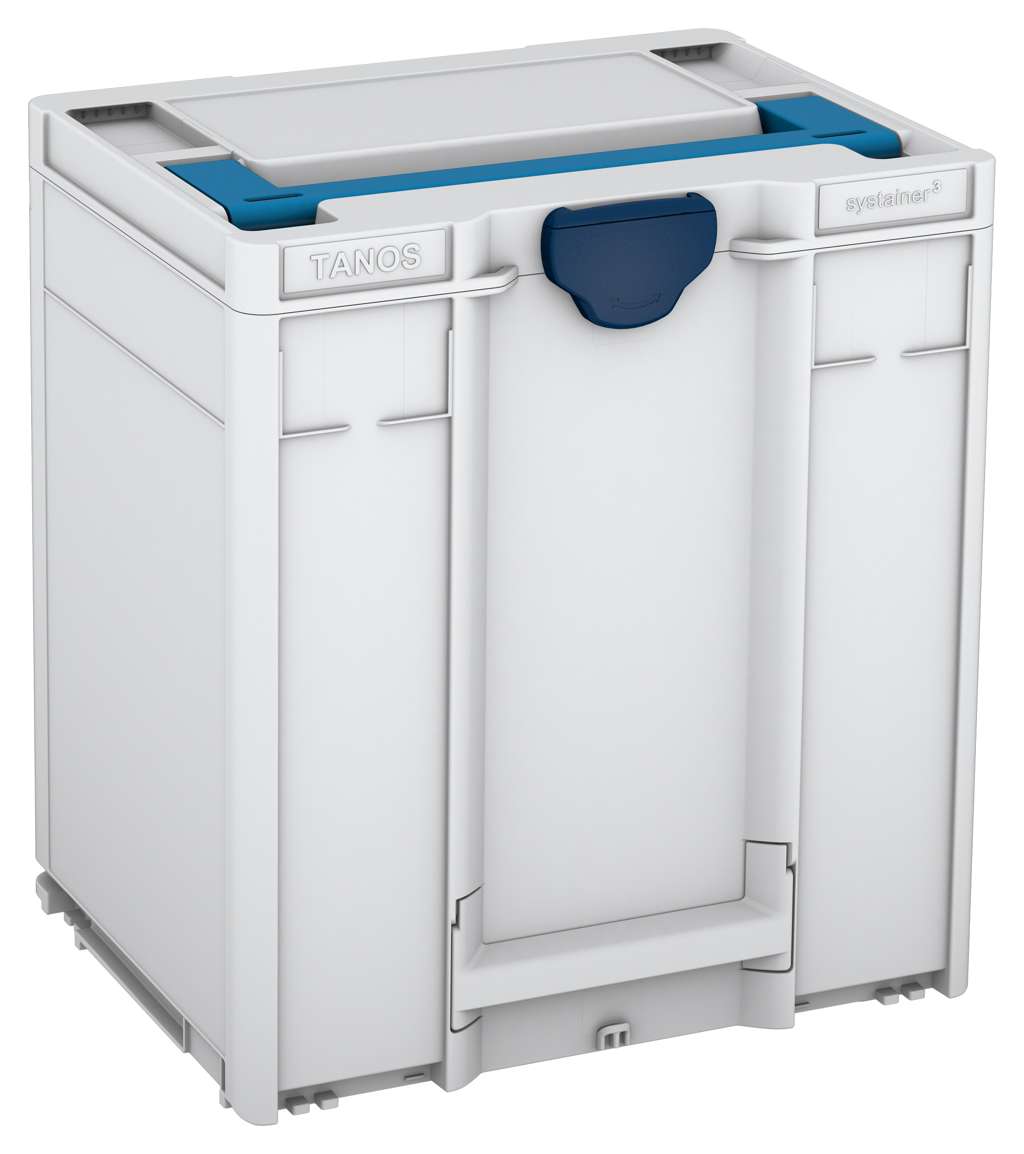Systainer³ M 437, Light Grey with Sky Blue lid handle and Sapphire Blue catches