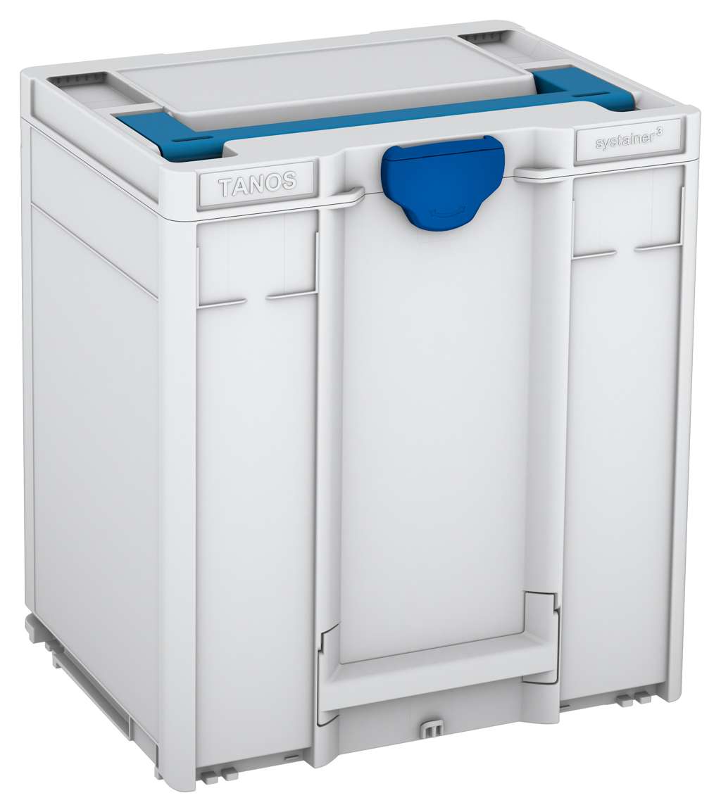 Systainer³ M 437, Light Grey with Sky Blue lid handle and Signal Blue catches