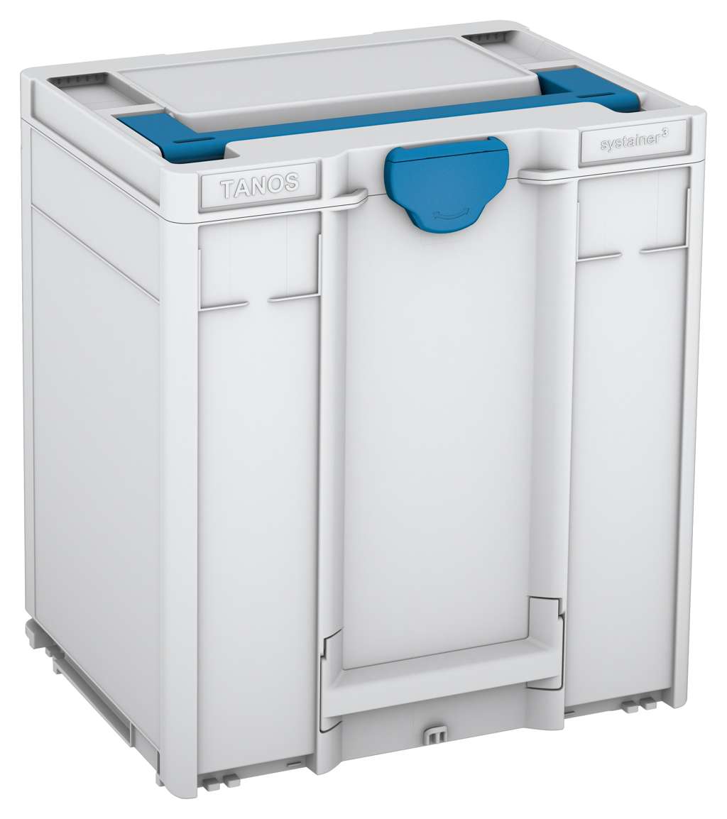 Systainer³ M 437, Light Grey with Sky Blue lid handle and Sky Blue catches