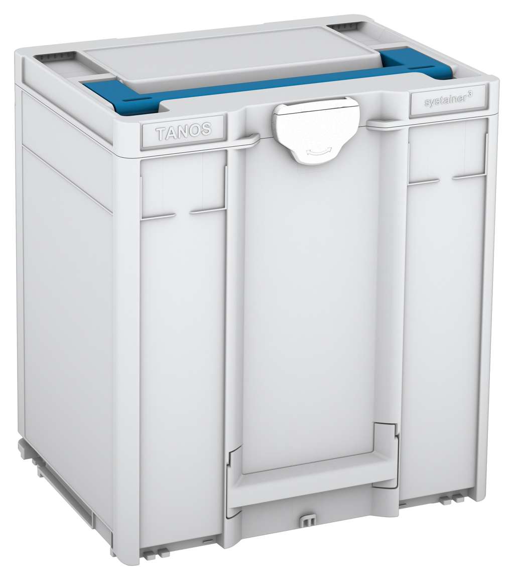 Systainer³ M 437, Light Grey with Sky Blue lid handle and White catches