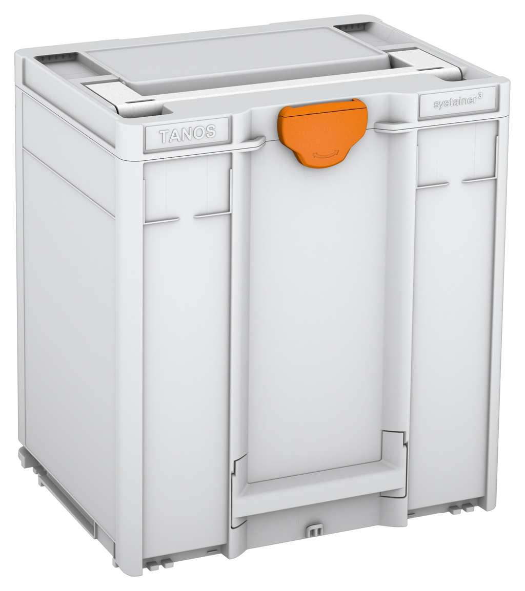 Systainer³ M 437, Light Grey with White lid handle and Deep Orange catches