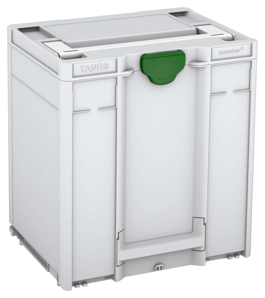 Systainer³ M 437, Light Grey with White lid handle and Emerald Green catches