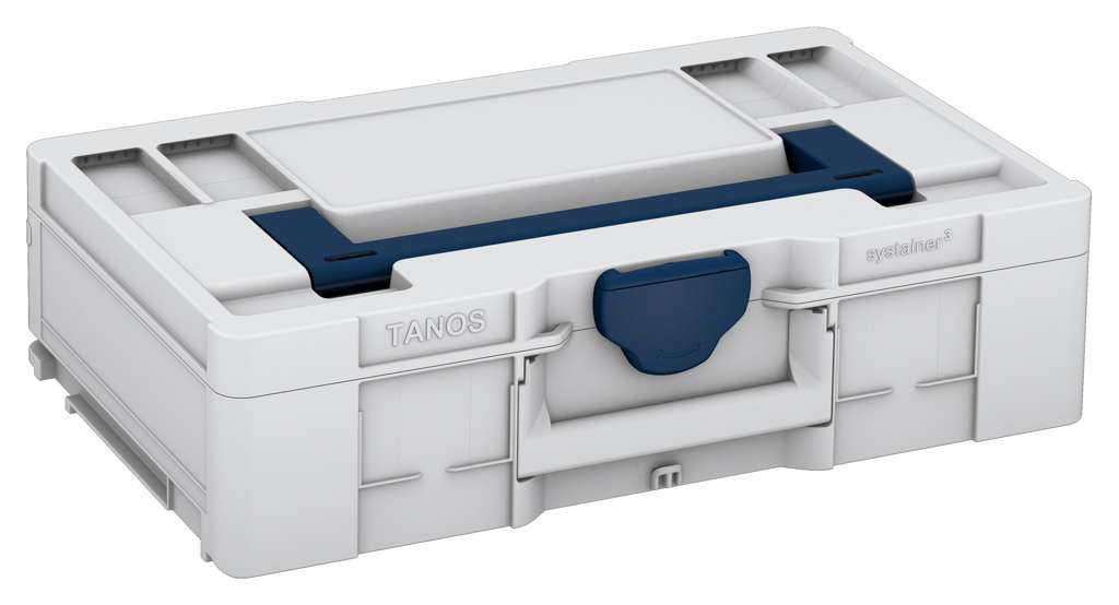 Systainer³ L 137, Light Grey with Sapphire Blue lid handle and Sapphire Blue catches