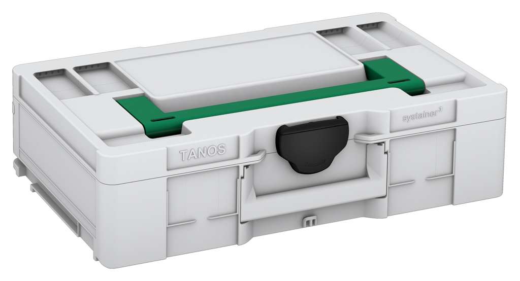 Systainer³ L 137, Light Grey with Signal Green lid handle and Black catches