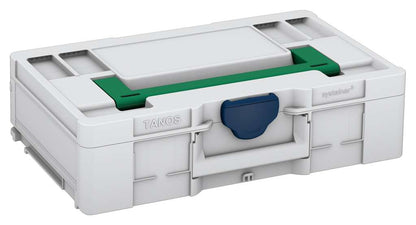 Systainer³ L 137, Light Grey with Signal Green lid handle and Sapphire Blue catches