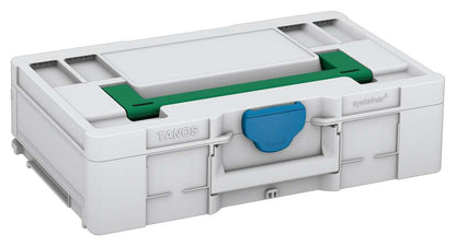 Systainer³ L 137, Light Grey with Signal Green lid handle and Sky Blue catches