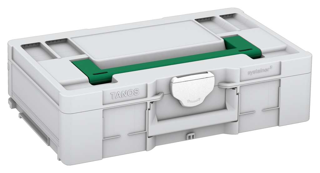 Systainer³ L 137, Light Grey with Signal Green lid handle and White catches