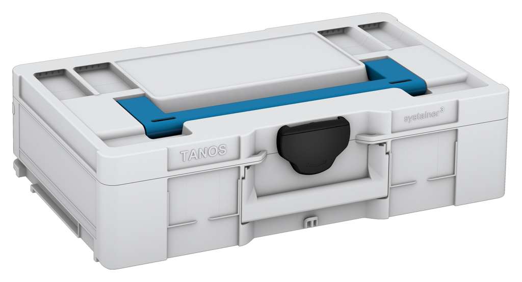 Systainer³ L 137, Light Grey with Sky Blue lid handle and Black catches