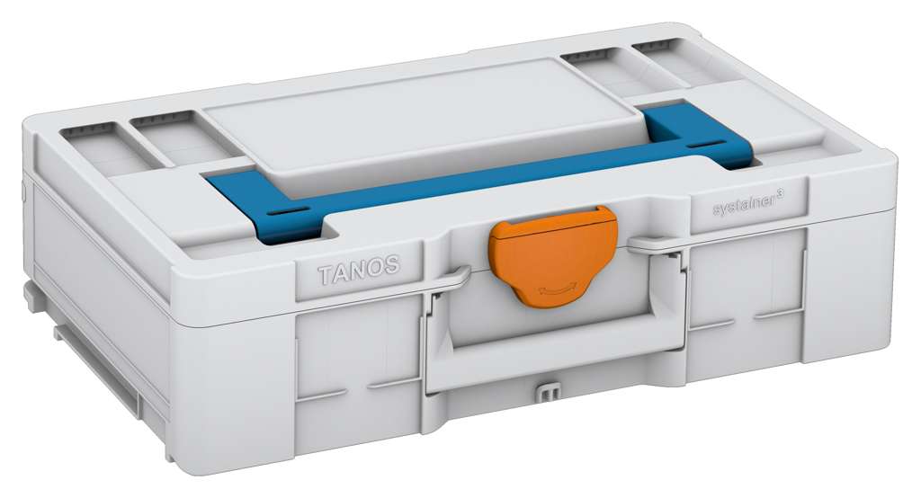 Systainer³ L 137, Light Grey with Sky Blue lid handle and Deep Orange catches