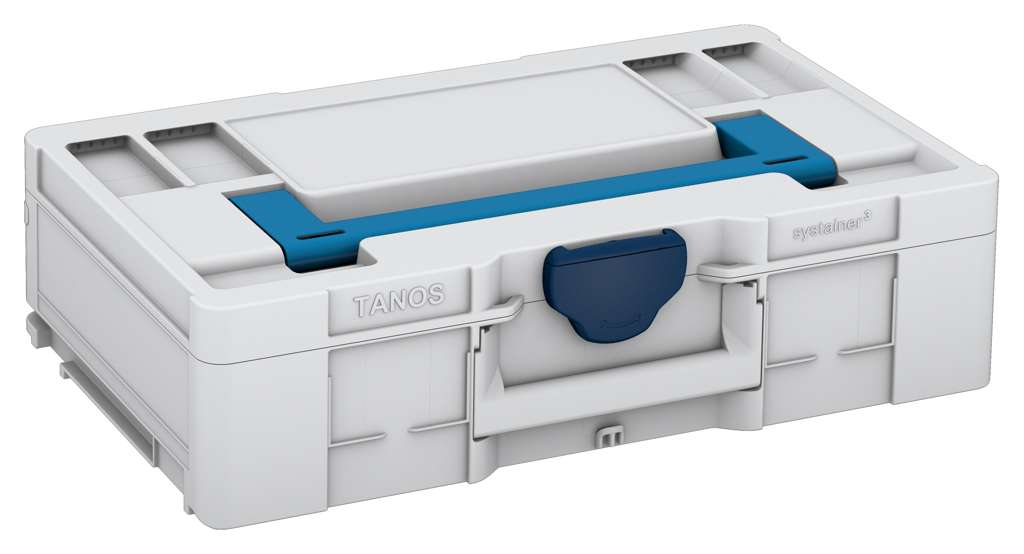Systainer³ L 137, Light Grey with Sky Blue lid handle and Sapphire Blue catches
