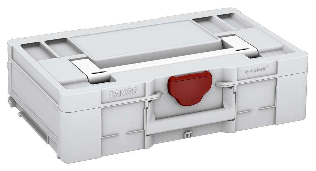 Systainer³ L 137, Light Grey with White lid handle and Carmine Red catches