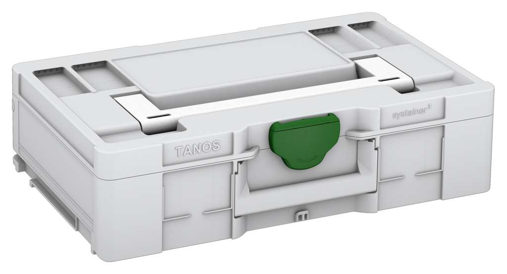 Systainer³ L 137, Light Grey with White lid handle and Emerald Green catches