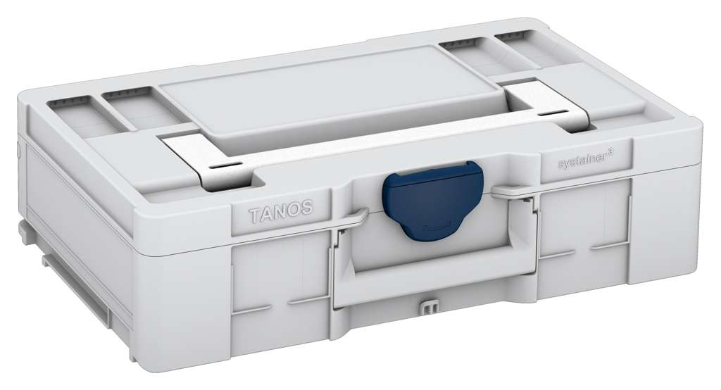 Systainer³ L 137, Light Grey with White lid handle and Sapphire Blue catches