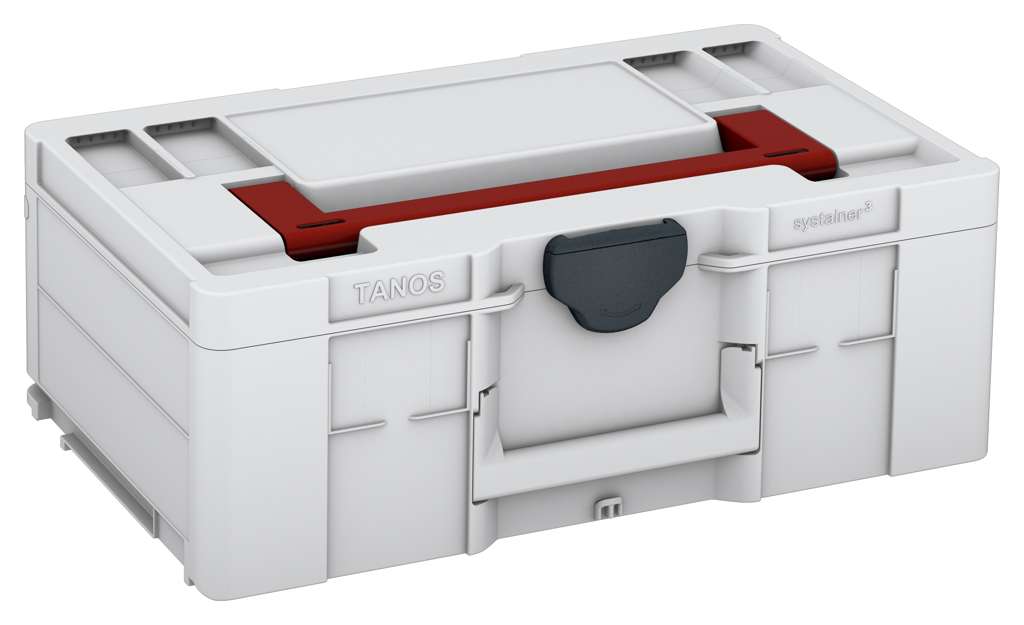Systainer³ L 187, Light Grey with Carmine Red lid handle and Anthracite catches
