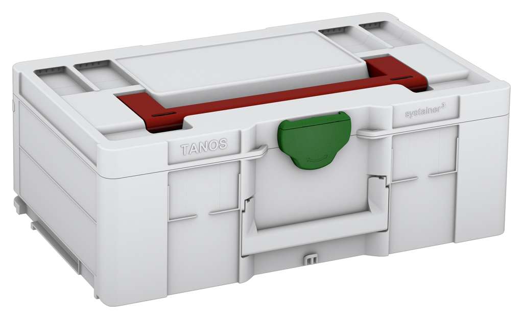 Systainer³ L 187, Light Grey with Carmine Red lid handle and Emerald Green catches