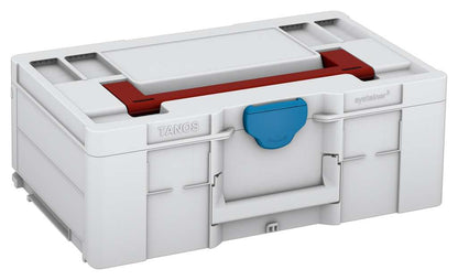 Systainer³ L 187, Light Grey with Carmine Red lid handle and Sky Blue catches
