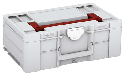 Systainer³ L 187, Light Grey with Carmine Red lid handle and White catches