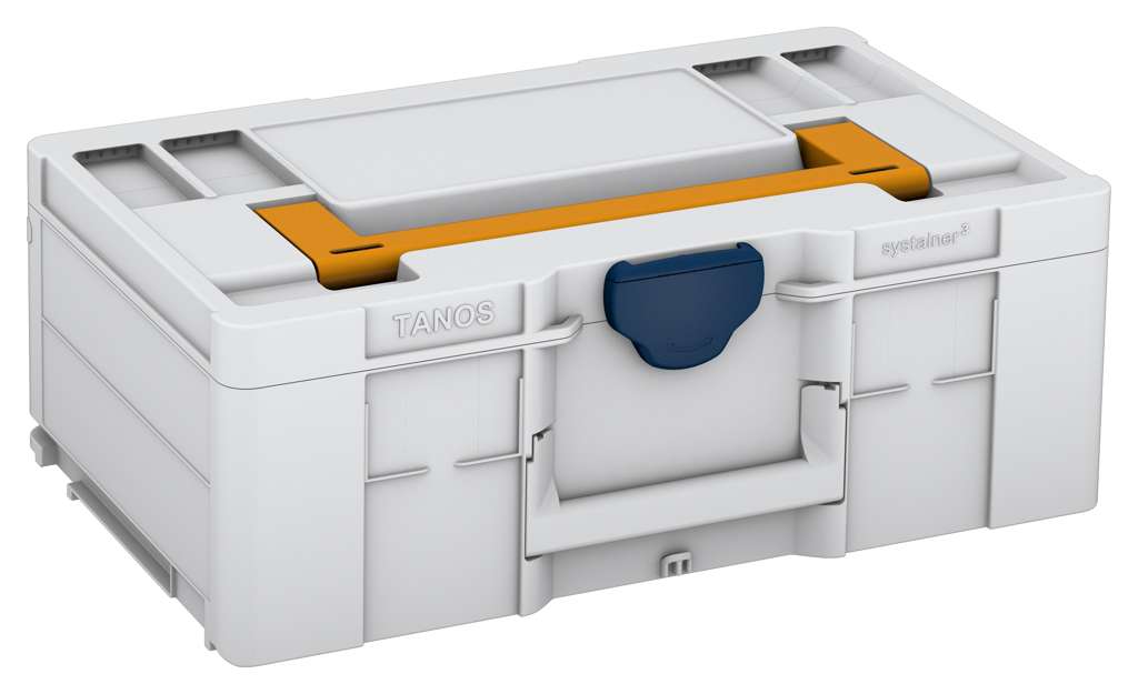 Systainer³ L 187, Light Grey with Daffodil Yellow lid handle and Sapphire Blue catches