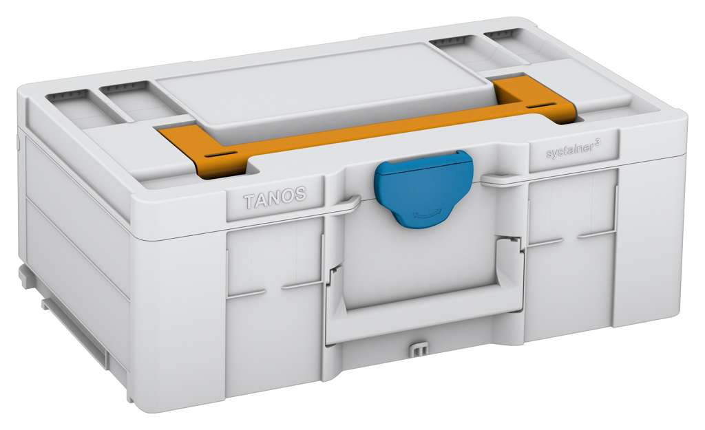 Systainer³ L 187, Light Grey with Daffodil Yellow lid handle and Sky Blue catches