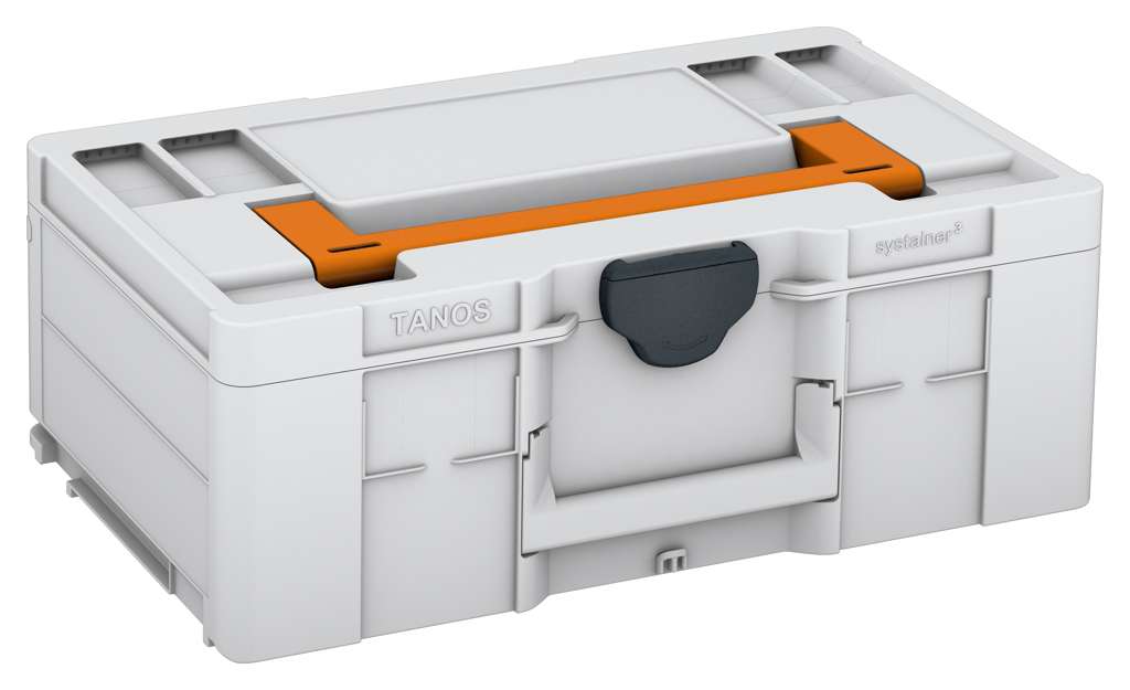 Systainer³ L 187, Light Grey with Deep Orange lid handle and Anthracite catches