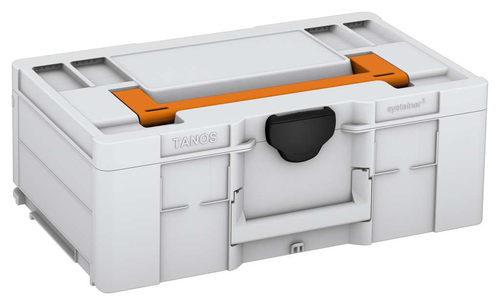 Systainer³ L 187, Light Grey with Deep Orange lid handle and Black catches