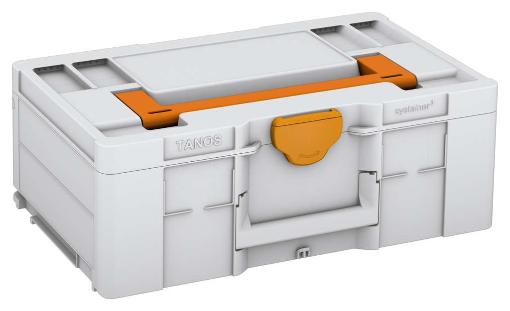 Systainer³ L 187, Light Grey with Deep Orange lid handle and Daffodil Yellow catches