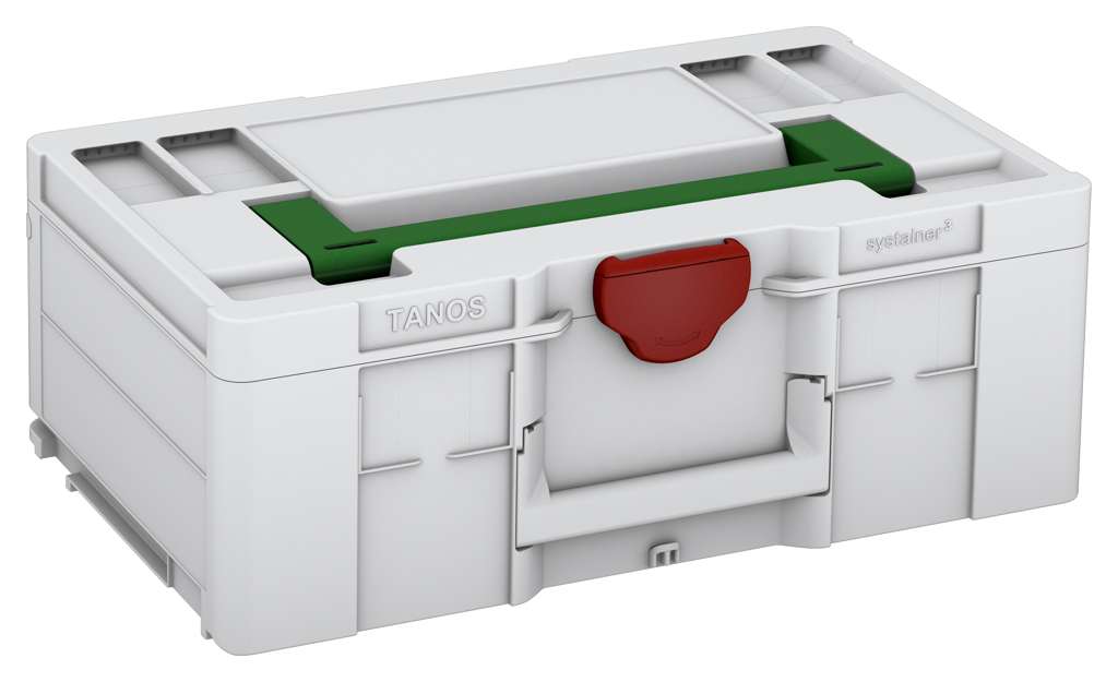 Systainer³ L 187, Light Grey with Emerald Green lid handle and Carmine Red catches