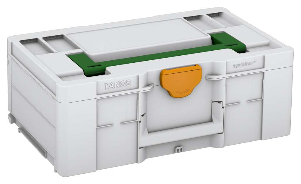 Systainer³ L 187, Light Grey with Emerald Green lid handle and Daffodil Yellow catches