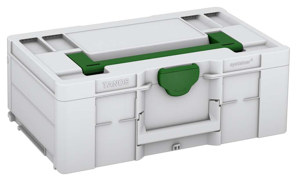 Systainer³ L 187, Light Grey with Emerald Green lid handle and Emerald Green catches