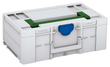 Systainer³ L 187, Light Grey with Emerald Green lid handle and Signal Blue catches
