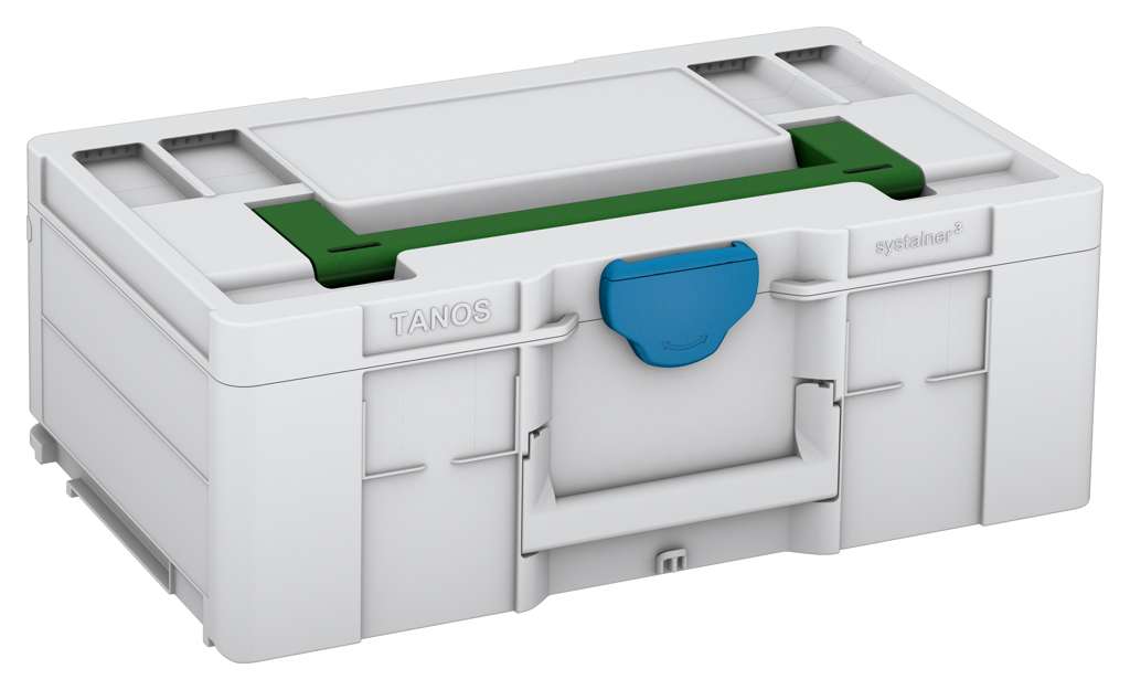 Systainer³ L 187, Light Grey with Emerald Green lid handle and Sky Blue catches