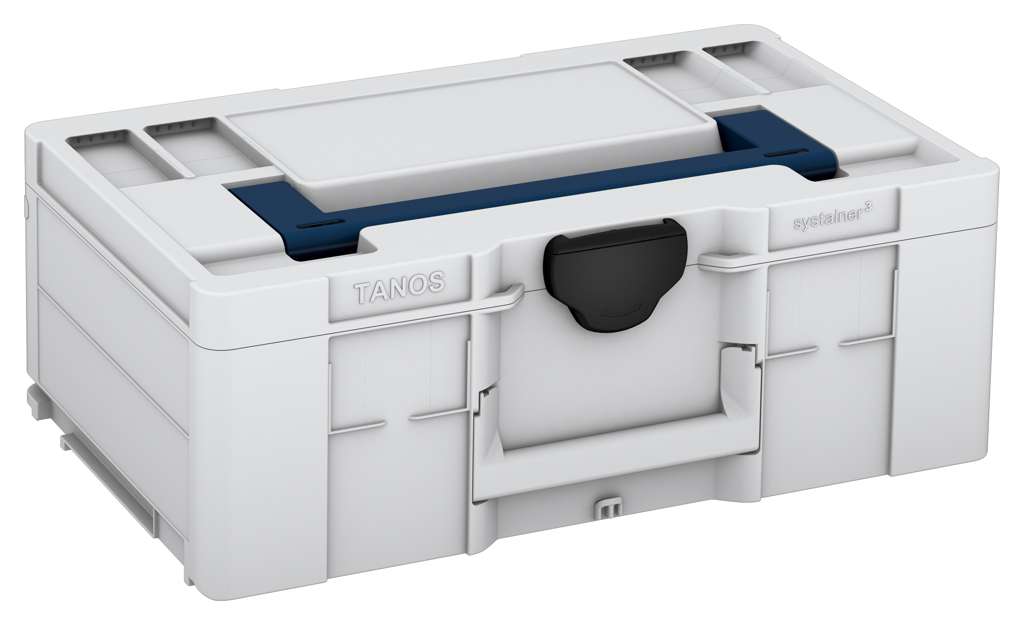 Systainer³ L 187, Light Grey with Sapphire Blue lid handle and Black catches