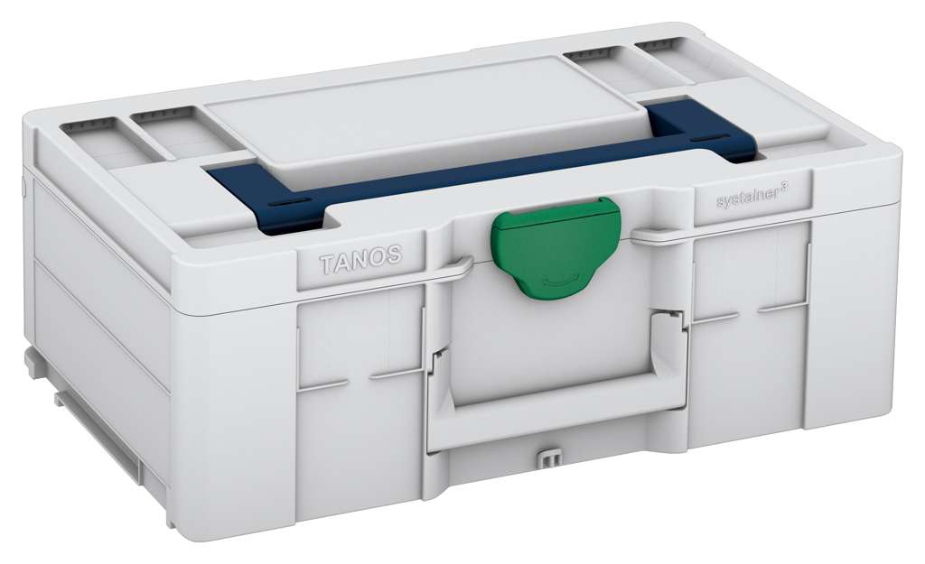 Systainer³ L 187, Light Grey with Sapphire Blue lid handle and Signal Green catches