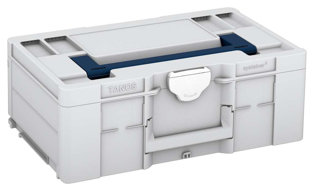 Systainer³ L 187, Light Grey with Sapphire Blue lid handle and White catches