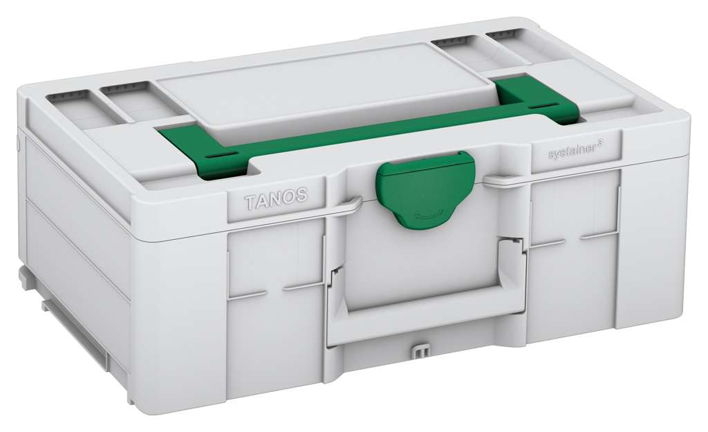 Systainer³ L 187, Light Grey with Signal Green lid handle and Signal Green catches