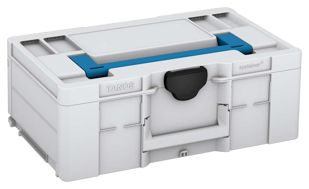 Systainer³ L 187, Light Grey with Sky Blue lid handle and Black catches