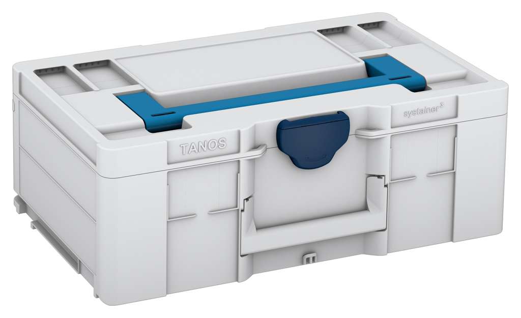 Systainer³ L 187, Light Grey with Sky Blue lid handle and Sapphire Blue catches