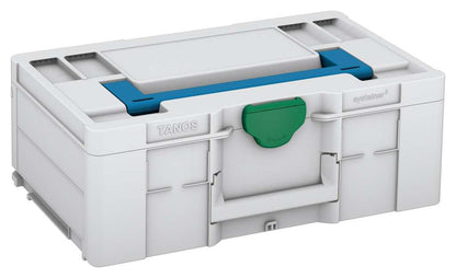 Systainer³ L 187, Light Grey with Sky Blue lid handle and Signal Green catches