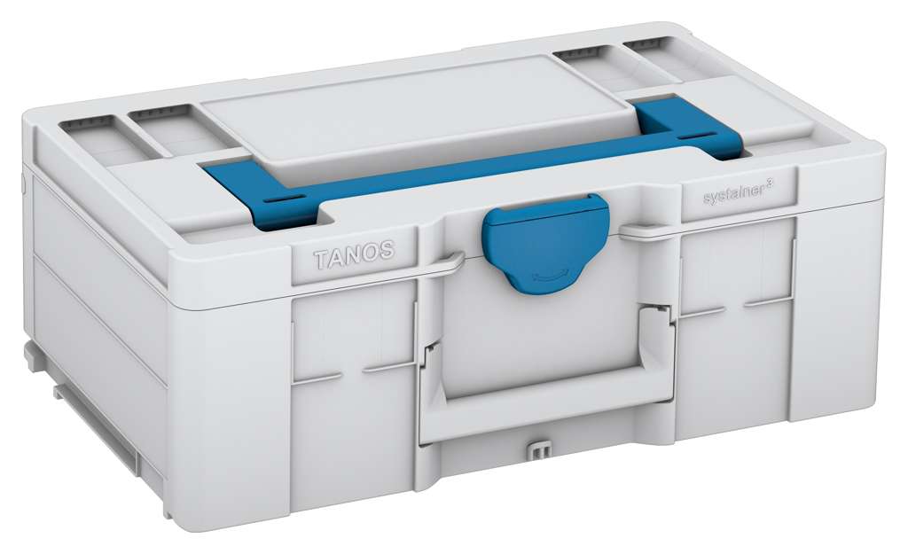 Systainer³ L 187, Light Grey with Sky Blue lid handle and Sky Blue catches