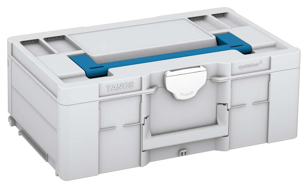 Systainer³ L 187, Light Grey with Sky Blue lid handle and White catches