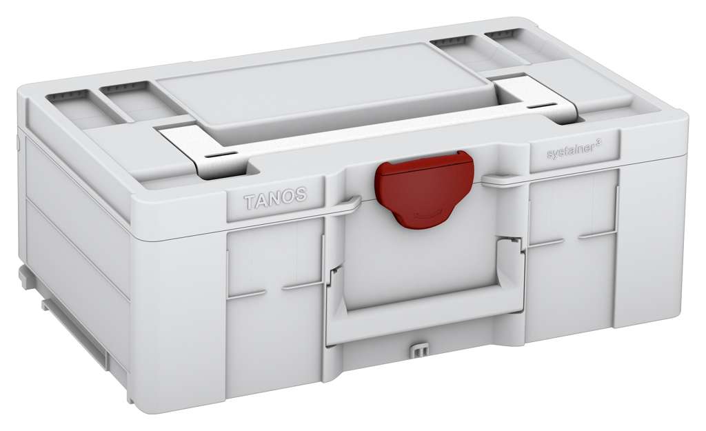 Systainer³ L 187, Light Grey with White lid handle and Carmine Red catches