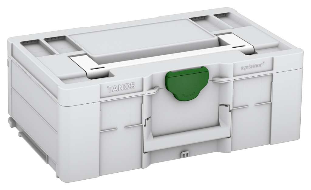 Systainer³ L 187, Light Grey with White lid handle and Emerald Green catches