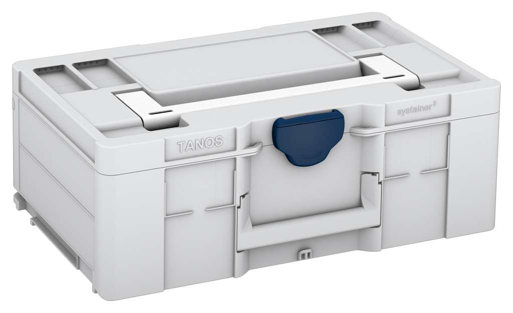 Systainer³ L 187, Light Grey with White lid handle and Sapphire Blue catches