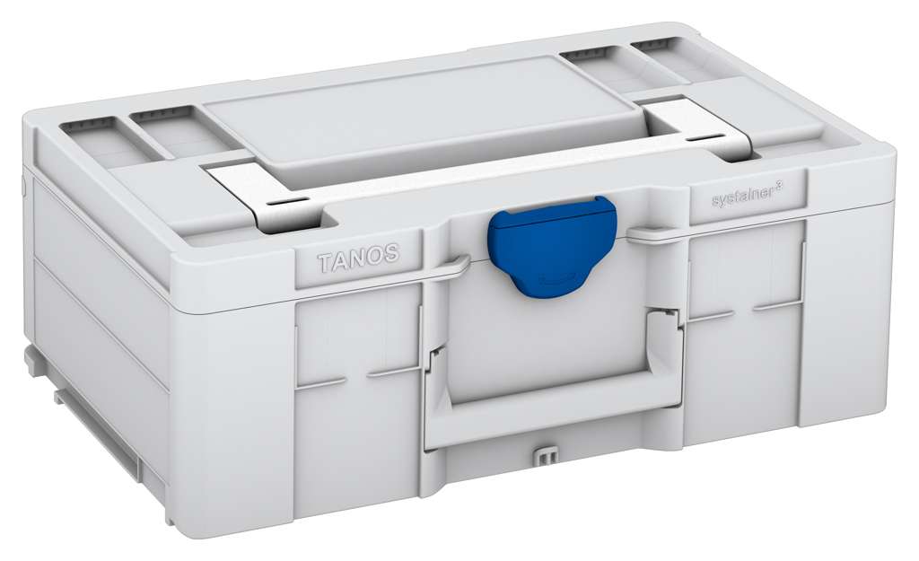 Systainer³ L 187, Light Grey with White lid handle and Signal Blue catches