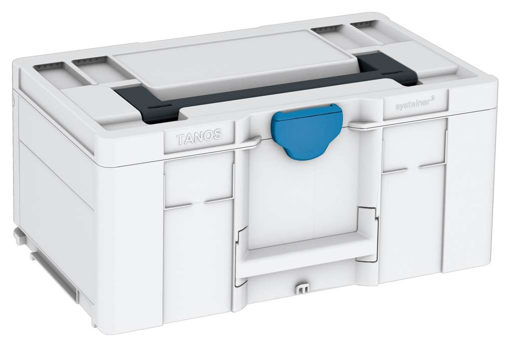 Systainer³ L 237, Light Grey with Anthracite lid handle and Sky Blue catches