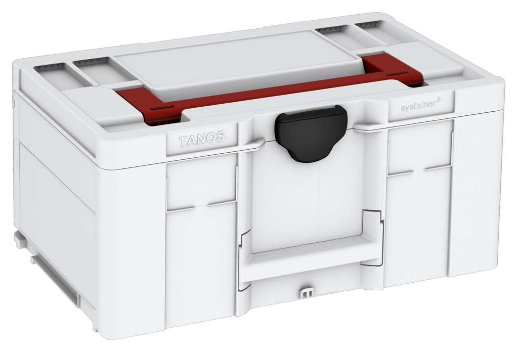 Systainer³ L 237, Light Grey with Carmine Red lid handle and Black catches