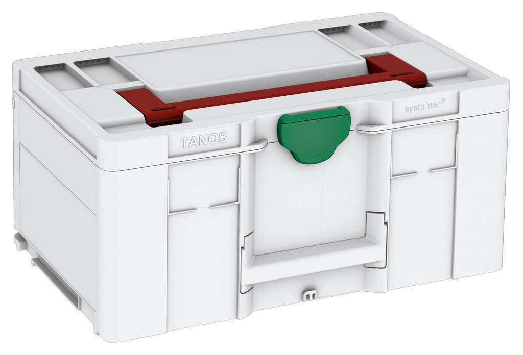 Systainer³ L 237, Light Grey with Carmine Red lid handle and Signal Green catches