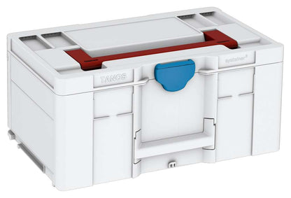 Systainer³ L 237, Light Grey with Carmine Red lid handle and Sky Blue catches